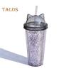 Straw Cup No Odor Large Capacity Lightweight Great Lovely Water Drinking Straw Cup with Sequins for Household