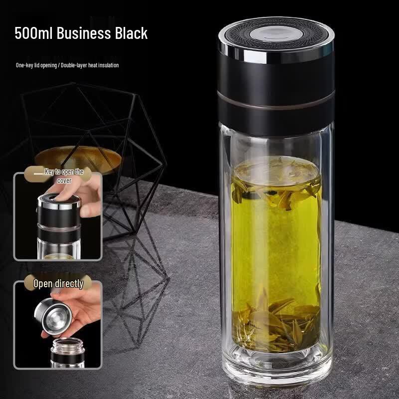 ZhiMeiHuanQiu Double-Layer Insulated Glass Tea Infuser