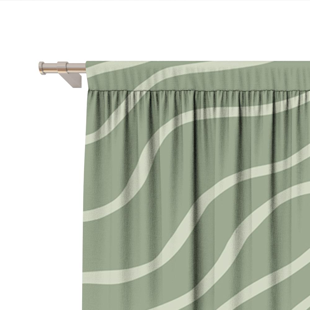 2PC Home Decoration Curtains With Mountain Wood Grain And Rod Pocket Curtains, Kitchen, Coffee Shop, Living Room, Balcony, Garde