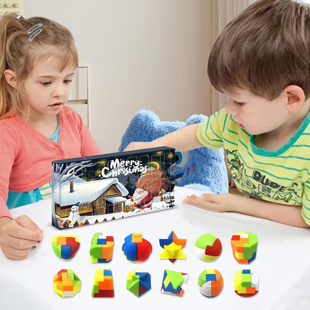 Julkalender 2024 24 st Metall & Plast Pussel Jul Nedräkningskalender Xmas Nedräkningskalender för Vuxna Tonåringar Barn