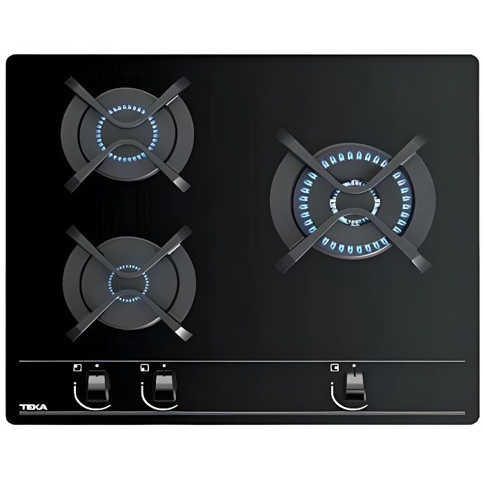 TECHSALES Plaque au gaz - TEKA - GBC63010KBN - 3 &eacute;l&eacute;ments - Gaz naturel