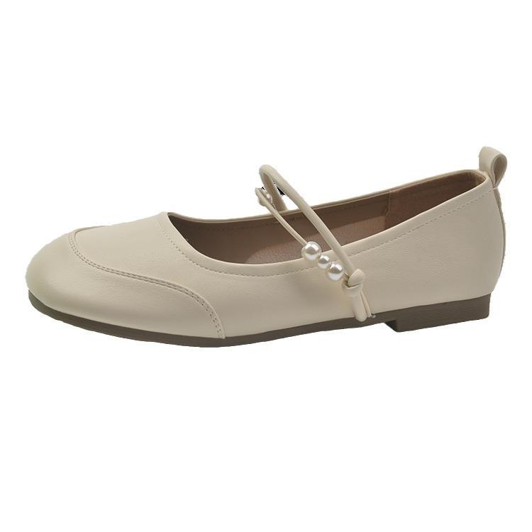 Soft Bottom Round Head Flat Mary Jane Shoes Female Summer Spring Hundred Matching Grandmother Shoes Soybean Shoes Single Shoes Female