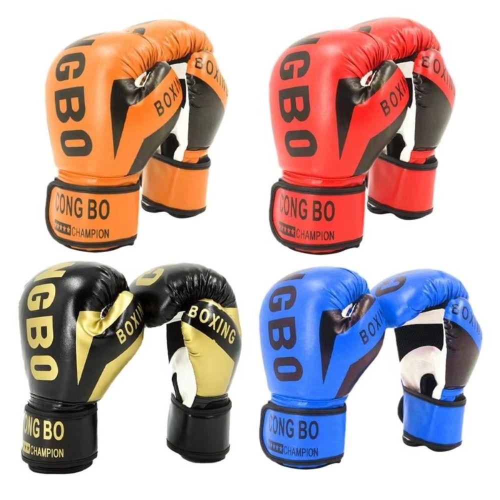 PU Leather Leather Boxing Gloves Breathable Kickboxing Protective Gloves  Training
