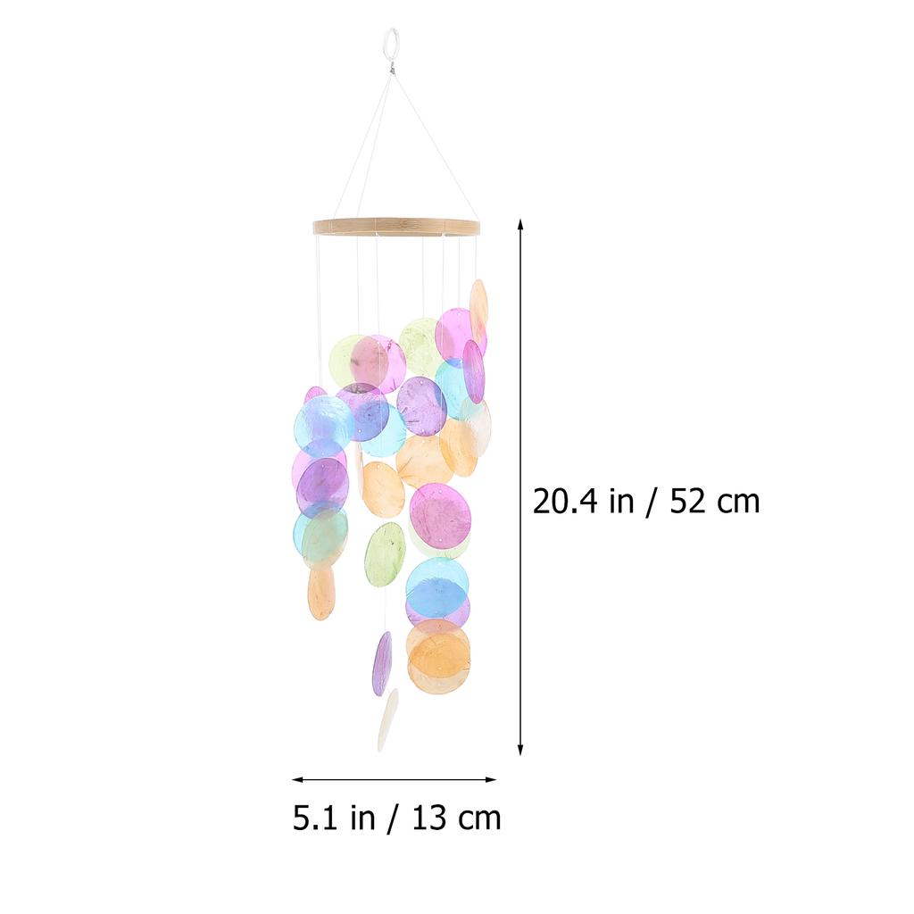 Shell Wind Chime Ornament Delicate Outdoor Decor Bamboo Ring Seashell Hanging Bell Garden Terrace Courtyard Accessories Durable