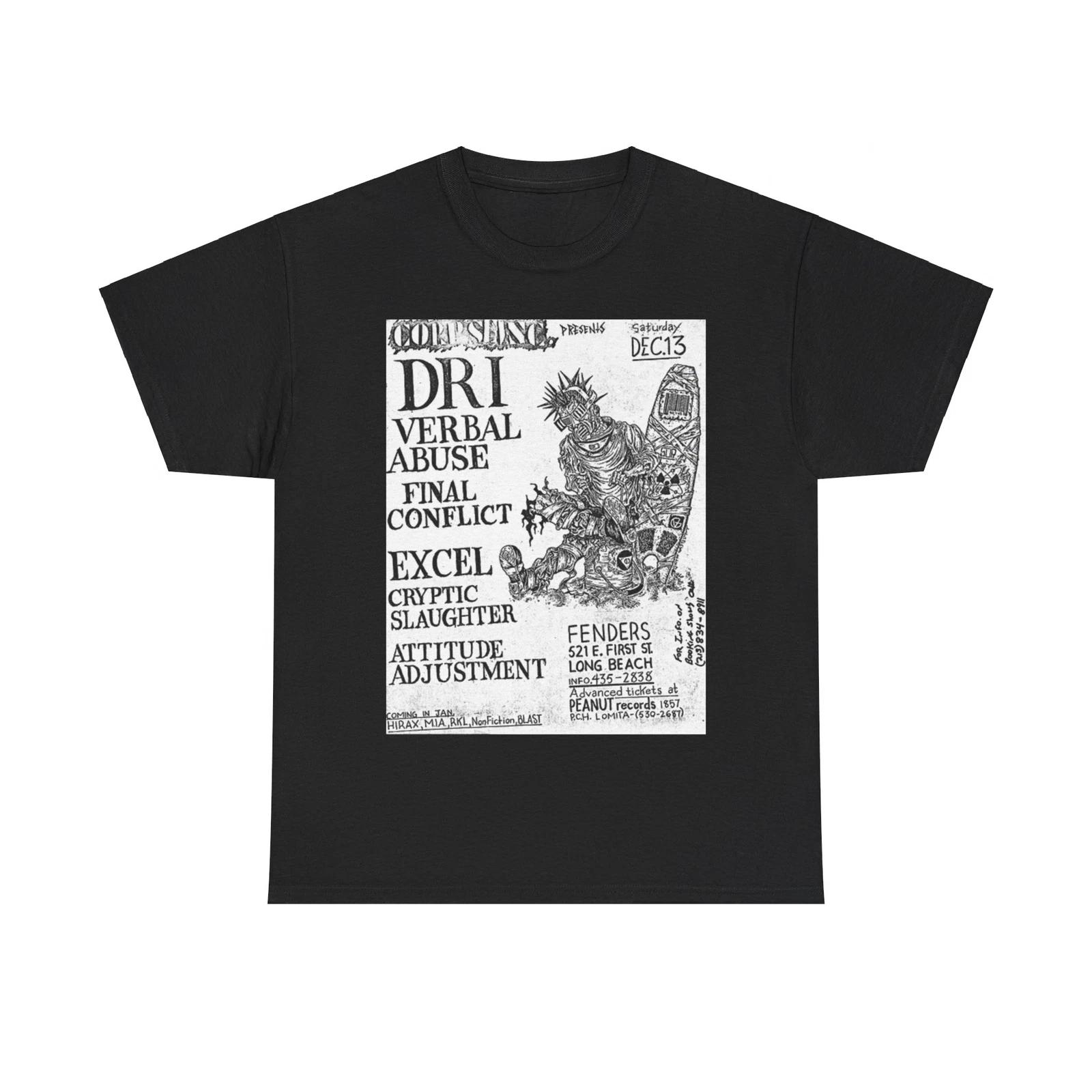 DRI Vintage Punk Rock Flyer Unisex Heavy Cotton Tee M