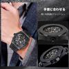 Reloj RORIOS Reloj Elegante Impermeable Calado Reloj de Negocios Casual Cuarzo Analógico Reloj Popular para Hombre Correa de Acero Inoxidable Negro Para Hombre de Hombre -