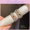 Copper Zircon Stone Vintage Ring With Geometric Design For Ladies Vintage Fashion