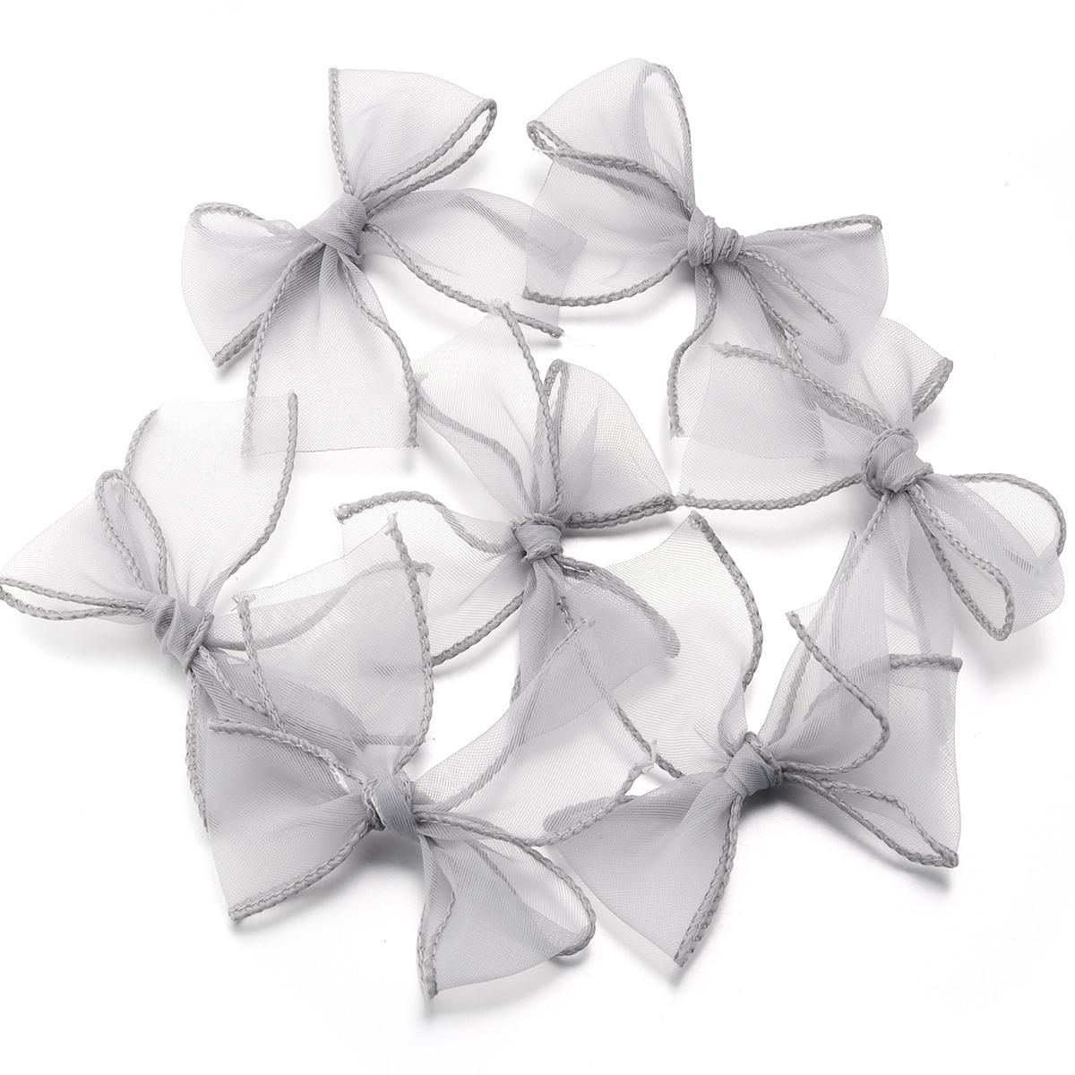 

10pcs/lot Fishtail Yarn Ribbon Bows Colorful Handmade Bows For DIY Bow Hair Ornament Gift Wedding Dress Party Decoration серый