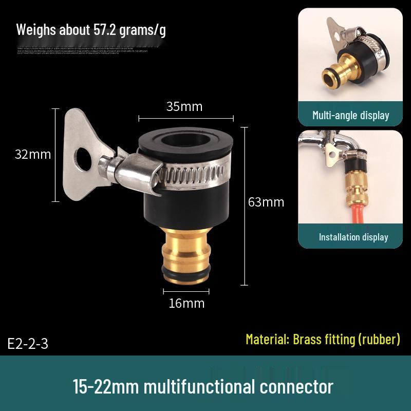 Quick-Connect Universal Faucet to 4/6 Point Washer Inlet Converter