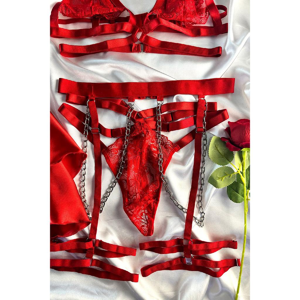 New Year's Special Double Layered Backless Red Dress