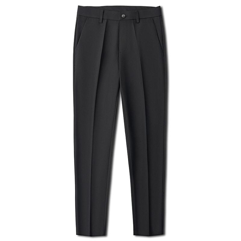 Light luxury spring men's casual pants elastic business straight men's nine-point pants