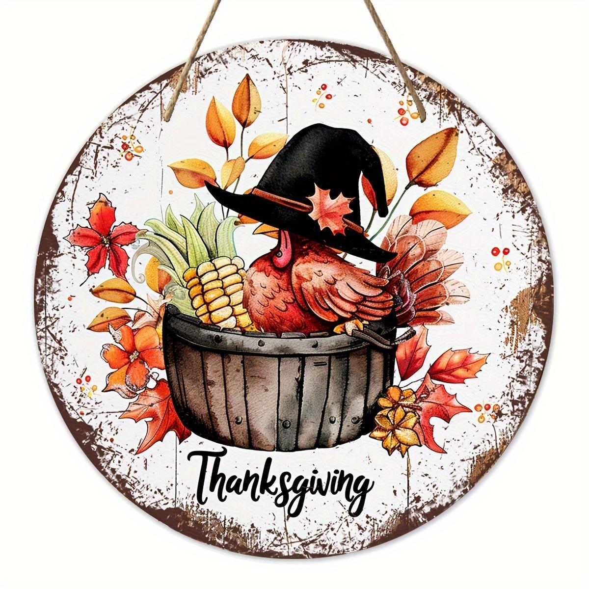 

2d Плоский 20*20см, Осеннее Украшение для Дома, День Благодарения Индейка Деревянный Круглый Креативный Логотип Украшение, для Дома, Кухни, Кафе, Офиса, Настенный Декор для Бара 20*20cm