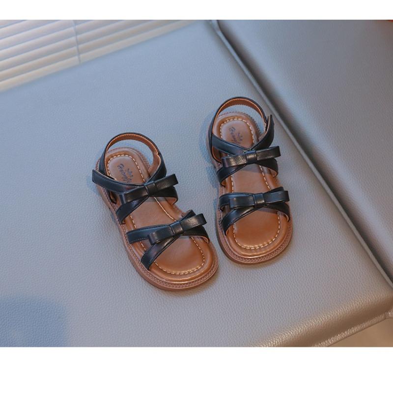 New Summer Girls Sandals, Korean Style Bow Princess Shoes, Stylish Beach Sandals for Toddler Girls