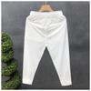 High End Men's Casual Pants for Spring and Autumn Popular Internet Celebrity and Handsome Cropped Pants for Men in Summer White