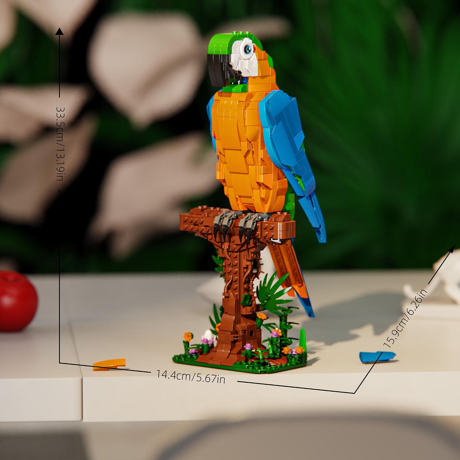 

1138PCS Parrot Building Blocks Toys Model Parrot Assemble Puzzle Bricks Toy Sets For Kid Desktop Ornament Gifts