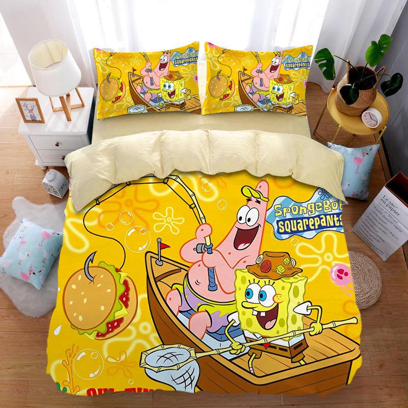 Cartoonsponge Duvet Cover Pillowcase Bedding Bedroom Decoration Children Gift Adult Single Double Bed Large Sizezip Duvet Cover