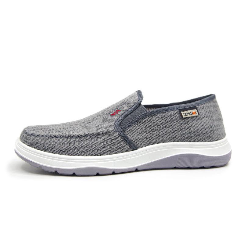 Old Beijing Cloth Shoes Men's Canvas Shoes Men's Autumn New One-pedal Shallow Mouth Dad Shoes Lazy Single Shoes