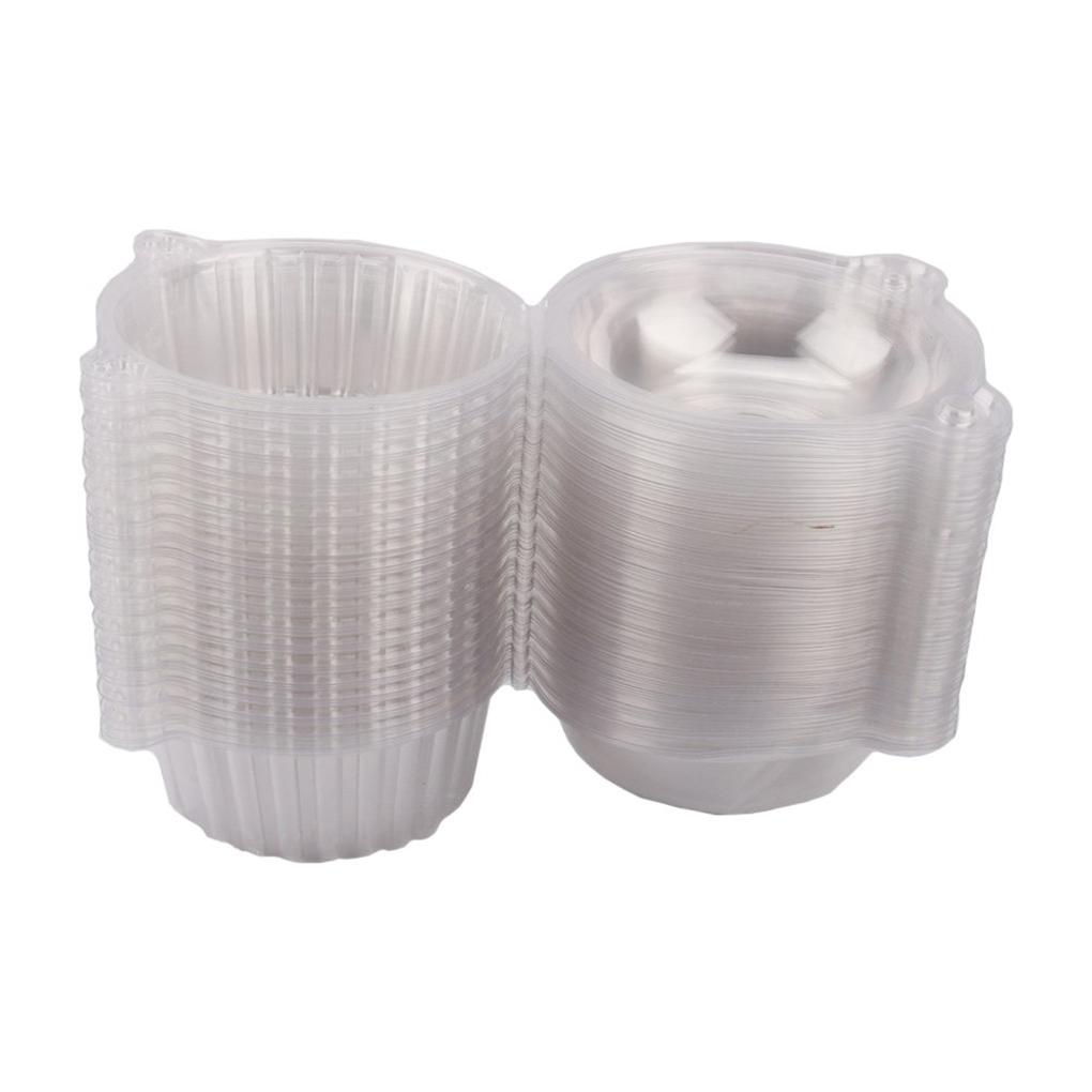 100 Pezzi Trasparenti Singoli Portatorte Cupcake Muffin Cupole Portabicchieri Scatole di Plastica