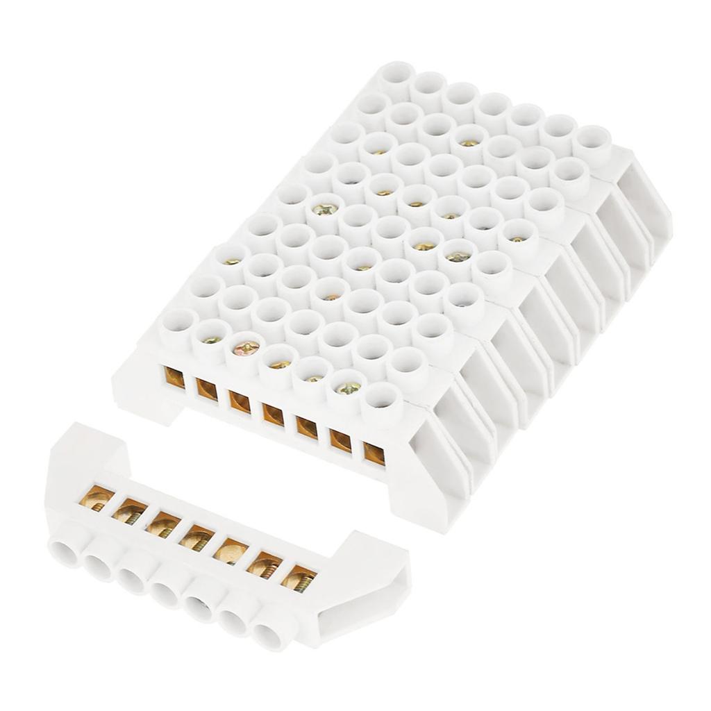 10pcs 7Hole Bridge Design Electrical Distribution Wire Screw Brass Terminal Block Connectors