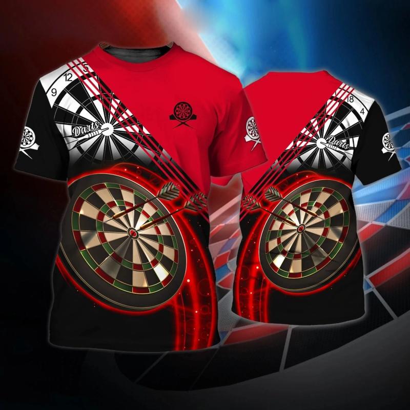 T-Shirt für Herren mit Aufdruck „Beer And Darts“, personalisierbar, kurzärmelig, Rundhalsausschnitt, übergroß, lässig, coole Straßenkleidung