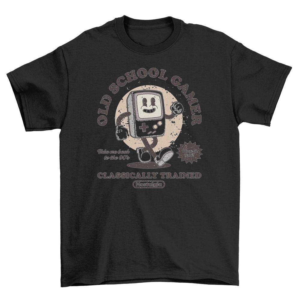 'Old School Gamer'' Retro T-shirt for Vintage Players, Funny Tee, Unisex Design.