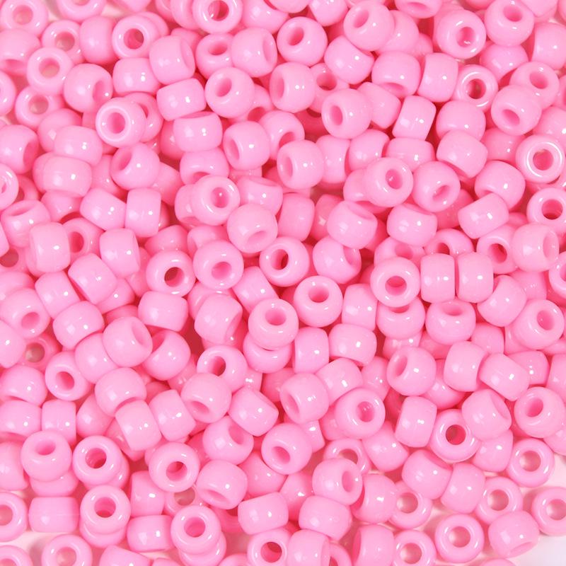 "100 Pcs Large Hole Transparent Frosted Barrel Beads - Colored Onion Powder Plastic Pony Beads for Dreadlocks and Wigs"