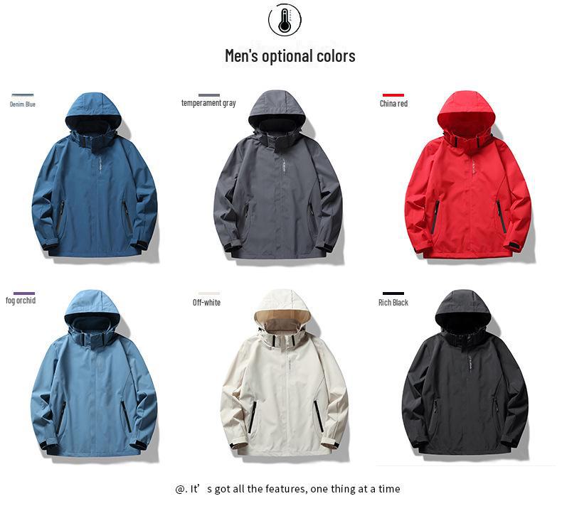 Waterproof Hooded Windbreaker: Lightweight Solid Color Jacket for Hiking, Women's and Men's Windproof Outerwear