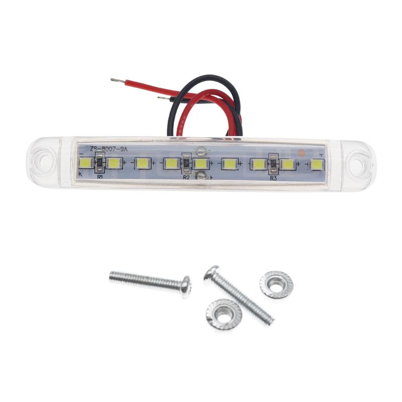 10pcs White 9LED Bus Truck Trailer Truck 24V LED Lights Side Marker Light Waterproof LED Light Tail Indicator Parking Light