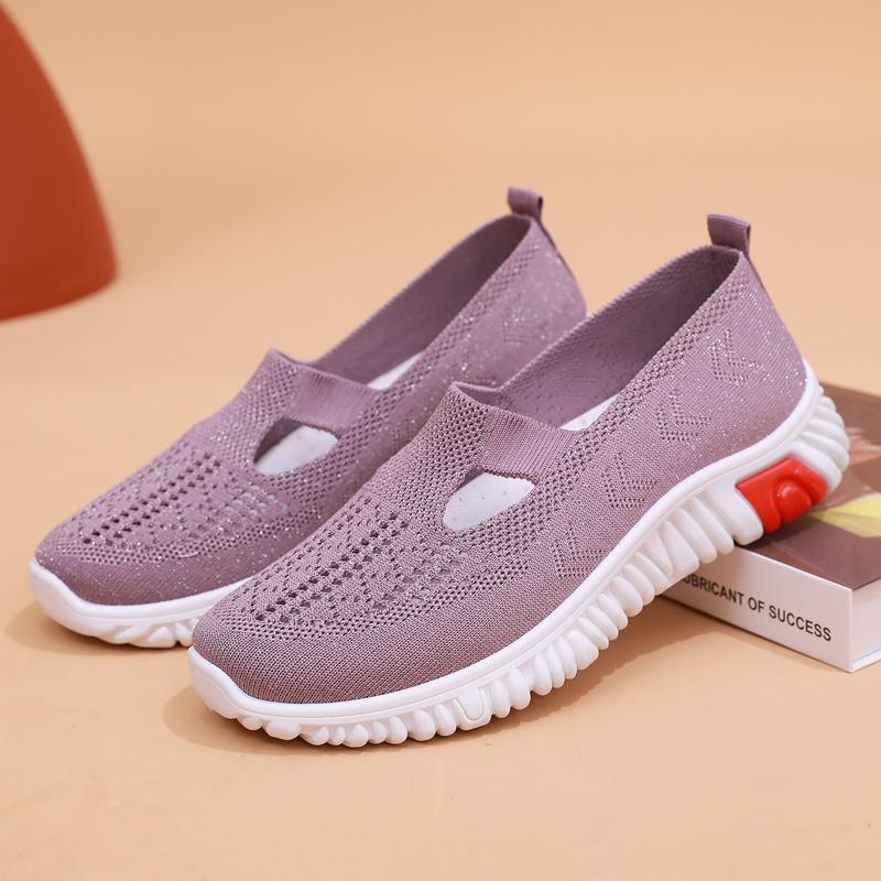 Fashion Summer Sneakers Women Casual Shoes Mesh Soft Loafers Bottom Walking Shoes Mom Light Comfortable Footwear Flat Women Shoes