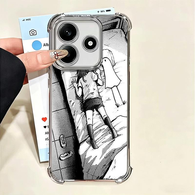 Oyasumi Punpun Anime Plating Phone Case For Xiaomi Poco X5 X6 X7 X8 Pro Max F8 Ultra F7 M8 M7 M5S Redmi 15C 15 14C 13C 13 X3 12C