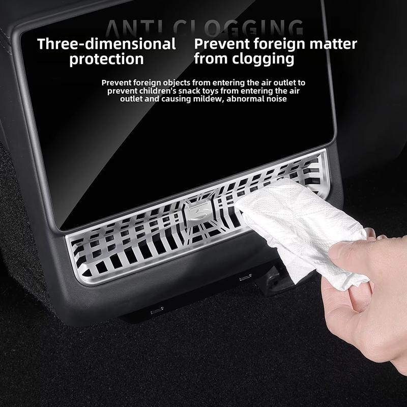For Tesla Model 3/Y Highland Juniper 2025 Rear Center Console Air Outlet Cover Vent Outlet Dust Cover Car Styling Accessories