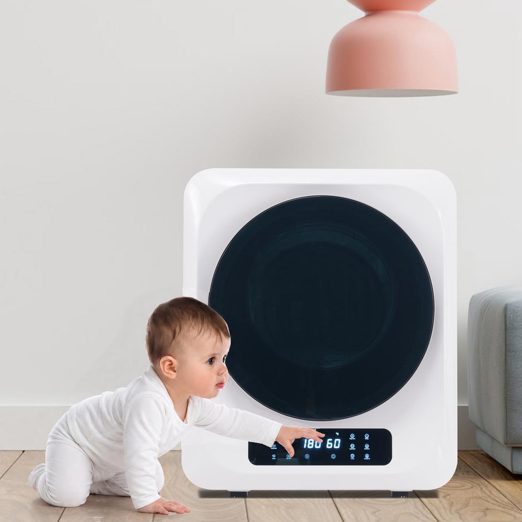 Sèche-linge à évacuation, acier inoxydable, 3 kg, en réalité jusqu'à 4 kg, 850 W, filtration multiple, 6 programmes. Protection contre la surchauffe, montage mural [Classe énergétique G]