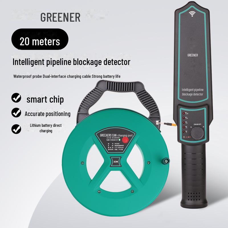 

Детектор засоров электрических проводов и труб Green Forest PVC 20 meters + 4 probes