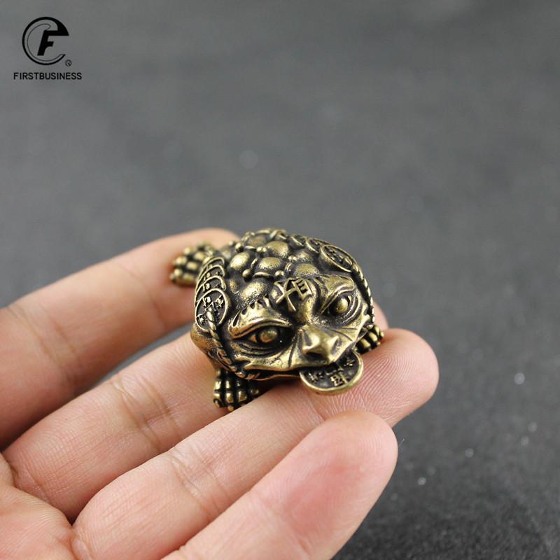 Large Solid Copper Lucky Money Toad Tea Ceremony Small Ornaments Tea Pet Antique Animal Figures Miniatures Desk Decoration Craft