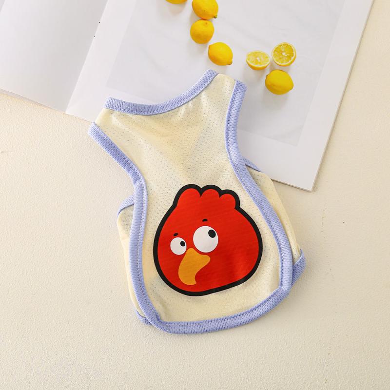 Pet Cat Dog Summer Cartoon Pattern Cool Breathable Cooling Ice Silk Vest Outdoor Tank Top Lightweight Outdoor Cool Clothes