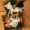 Easter Bunny Carrot Garland Decoration Bunny Carrot Bead Wreath for Easter Spring Party Home Door Wall Mantel Festive Decor