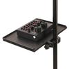 Microphone Stand Tray, Clamp-On Mic Rack Tray Height Adjustable with O-Rings Clamp, Mic Sound Card Holder for Recording