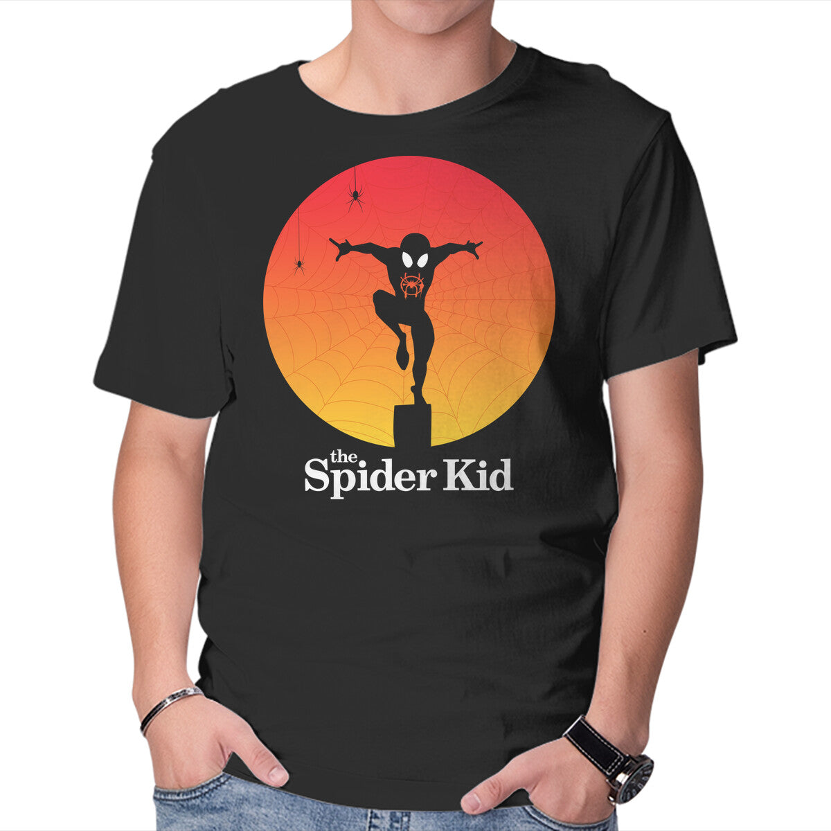 Unisex Crew Neck T-Shirt The Spider Kid Graphic Short Sleeve Casual Tee XS