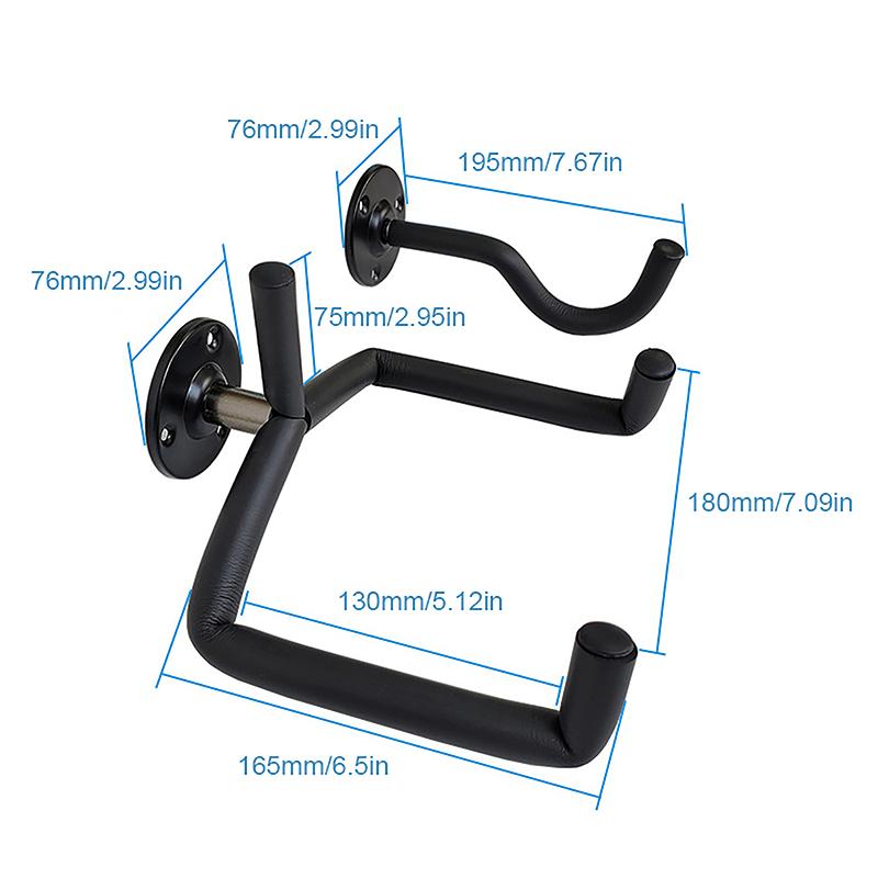 1 Τμχ Οριζόντιο Μαύρο Μεταλλικό Κρεμάστρα Στήριξης Τοίχου Κιθάρας Σταντ Για Ακουστική Κιθάρα Μπάσο Βιολιά Μαντολίνα Πλαίσιο Στήριξης Επίδειξης