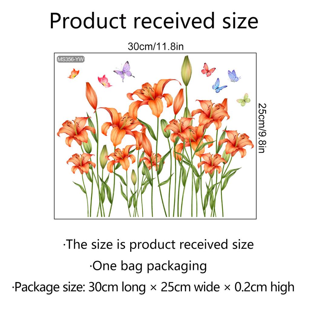 C43# Flowers Birds Various Green Plants Flowers Wall Sticker Bathroom Toilet Decor Decals Living Room Cabinet Home Decoration