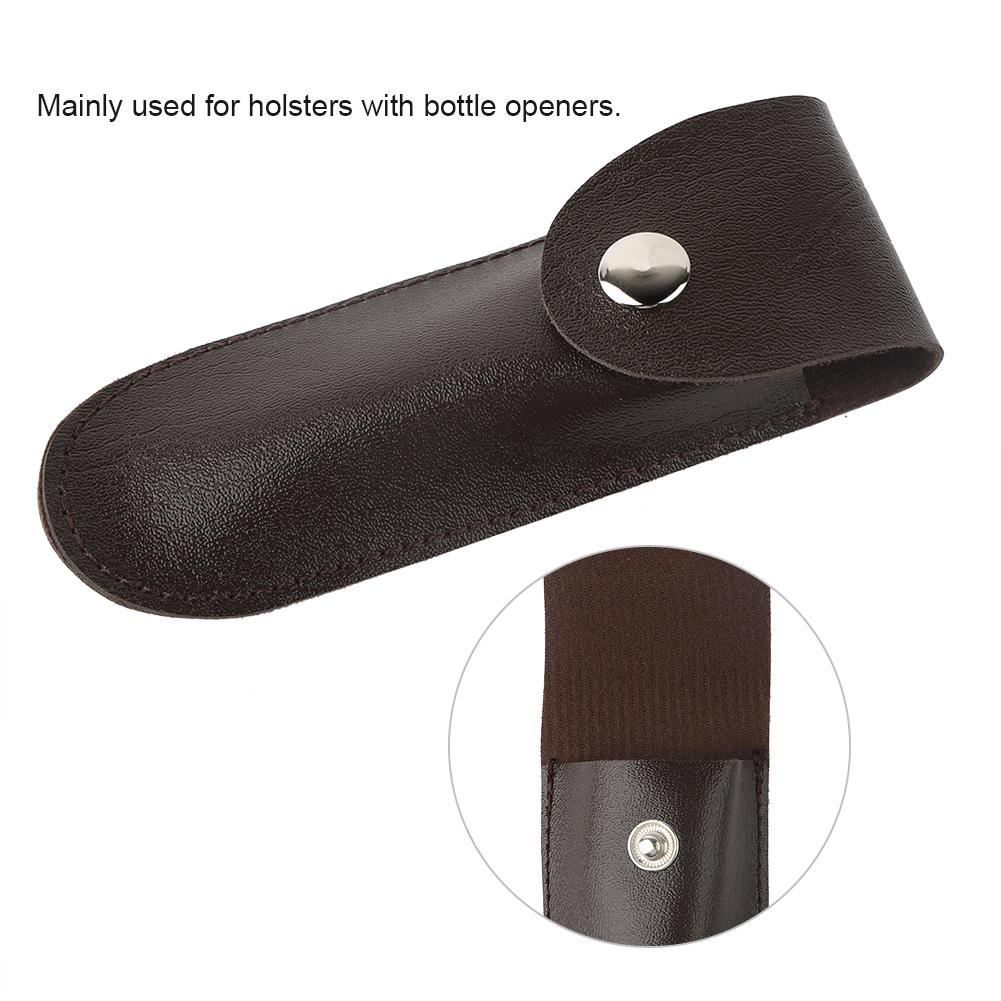New Bottle Opener Leather Case Small Leather Bag Leather Wine Knife Set Wine Tool PU Bag(Black)