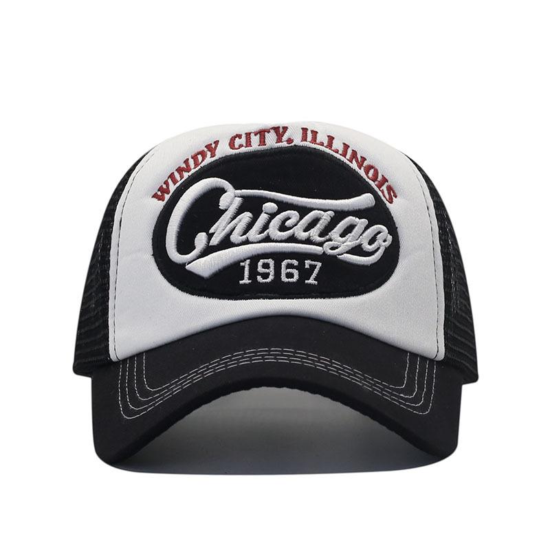 Spring and Summer New American Letter Embroidery Baseball Hat Men's and Women's Sunshade Mesh Color Matching Cap Outdoor Truck Hat