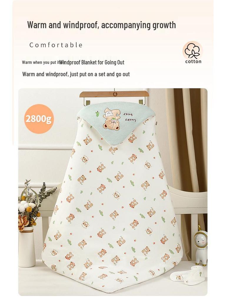 Thickened Cotton Swaddle Blanket for Newborns - Cozy Outdoor & Delivery Room Use