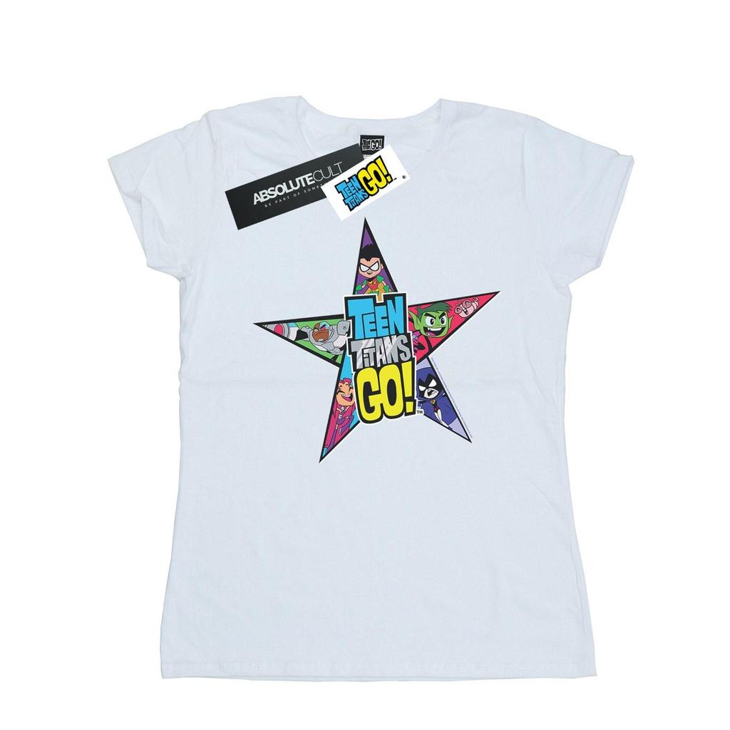 DC Comics Womens/Ladies Teen Titans Go Star Logo Cotton T-Shirt