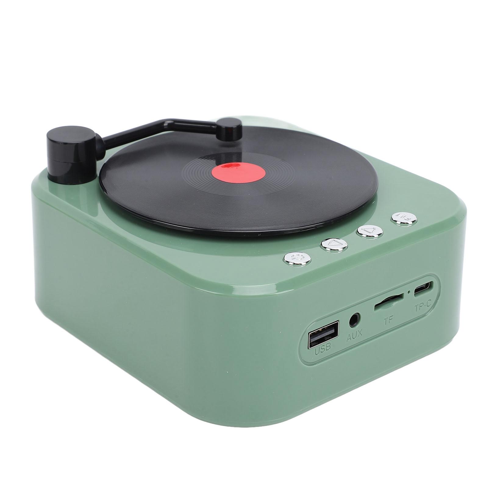 

Проигрыватель пластинок Bluetooth-динамик 3 режима HiFi стереозвук ретро портативный беспроводной проигрыватель виниловых пластинок зелёный