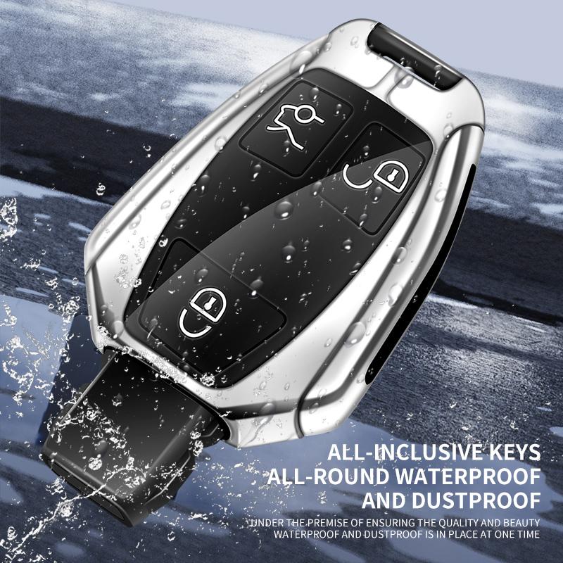Car TPU Zinc Alloy Key Case Bag For Mercedes Benz Viano Logo Car Key Chain Car Metal Key Shell Interior Decoration Accessories