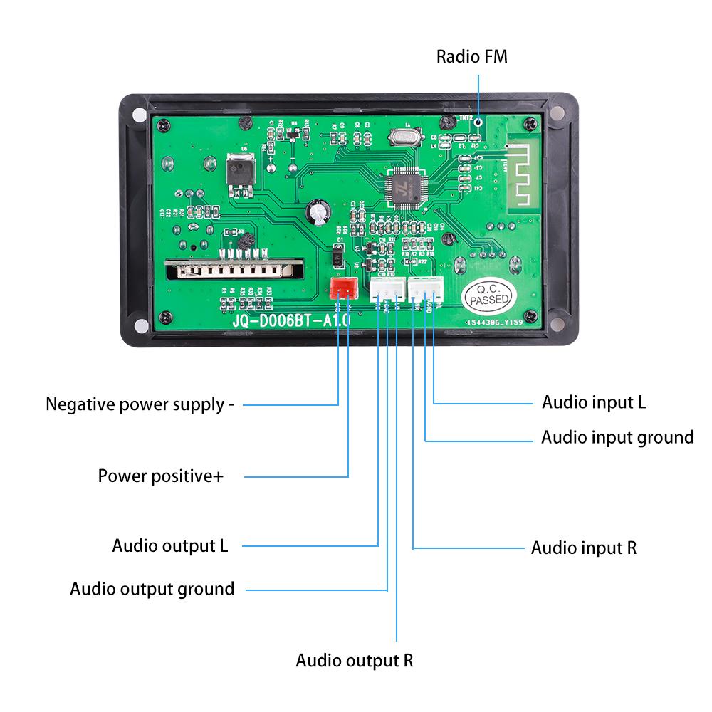 12V Freisprecheinrichtung Bluetooth 5.0 MP3 WMA WAV Decoder Board Ordneranzeige Drahtloses Musik-Audiomodul USB TF FM Autoradio Kit