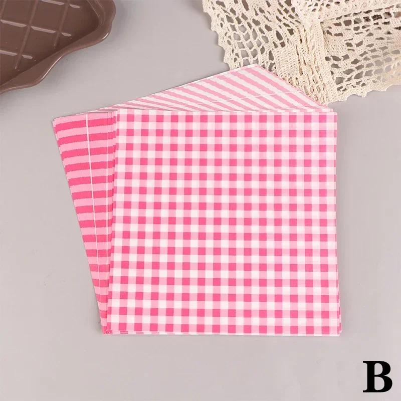 100Pcs Greaseproof Paper Liners Sandwich Wrapping Paper 6 Styles Decor Wax Paper Sheets for BBQ Picnic Festival Party Fast Food