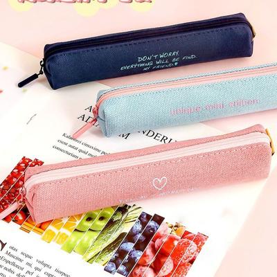 New Simple Mini Pen Bag Portable Thickened Canvas Stationery Storage Bag Small Capacity Multi-function Pencil Case Universal