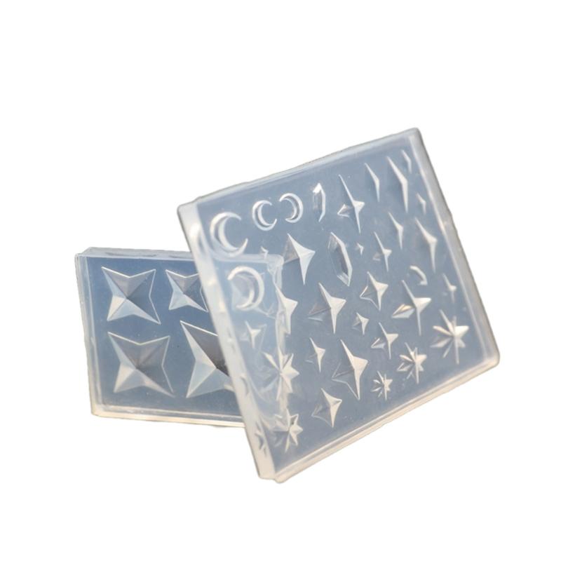 2Pcs/Set  Silicone Mold Amond Shaped Stones Mould Unique Epoxy Resin Jewelry Making Molds for Y Enthusiasts